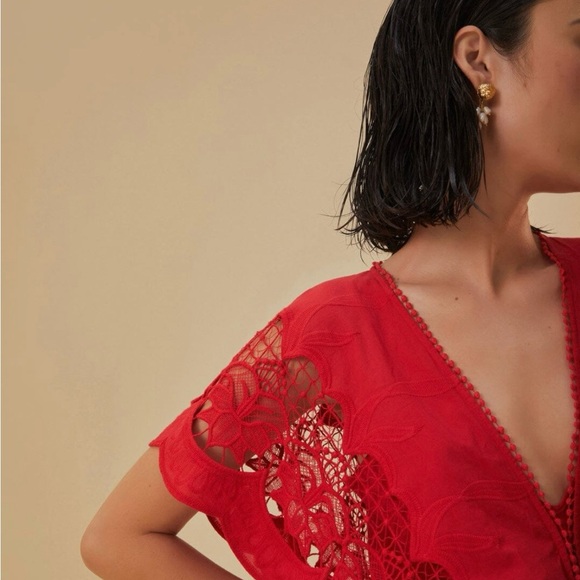 FARM Rio Red Richilieur Mini Dress XS - Picture 4 of 11